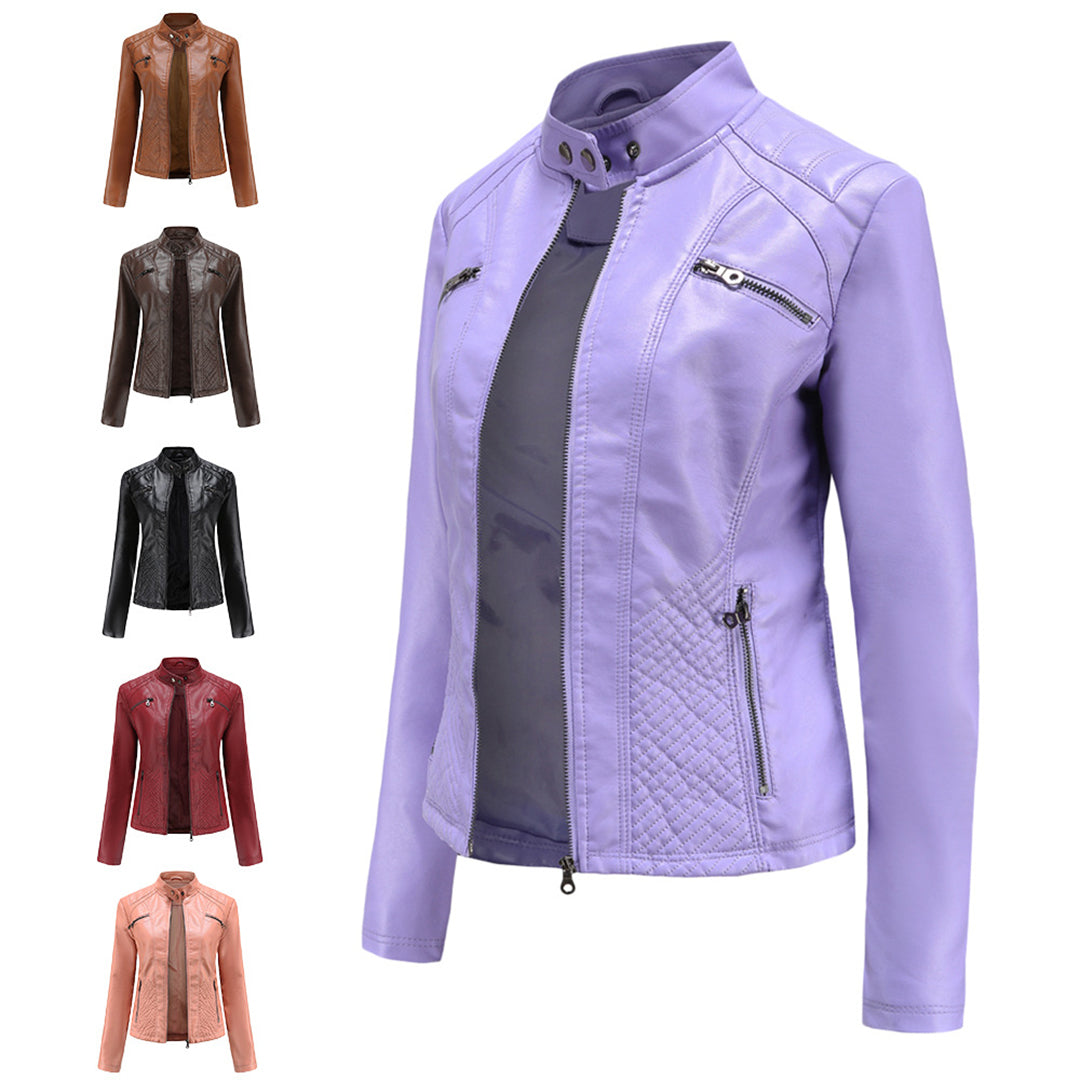 Alene Jacket - Stylische Lederjacke mit asymmetrischem Reißverschluss