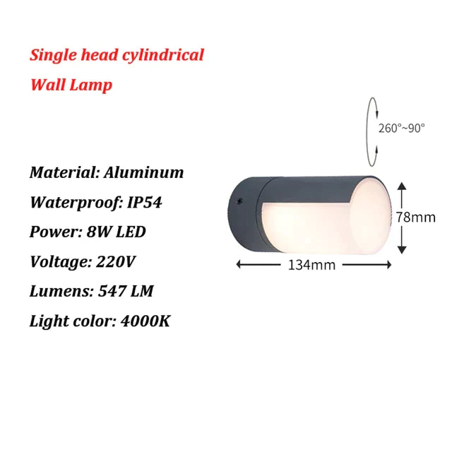 GlowGuard - Moderne LED-Wandleuchte für draußen
