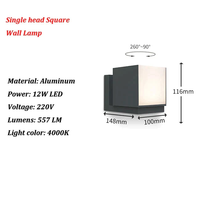 GlowGuard - Moderne LED-Wandleuchte für draußen