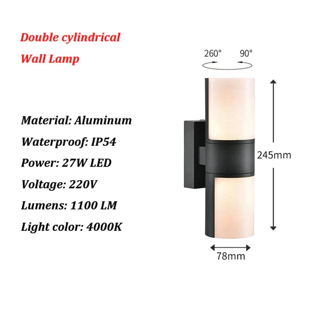 GlowGuard - Moderne LED-Wandleuchte für draußen
