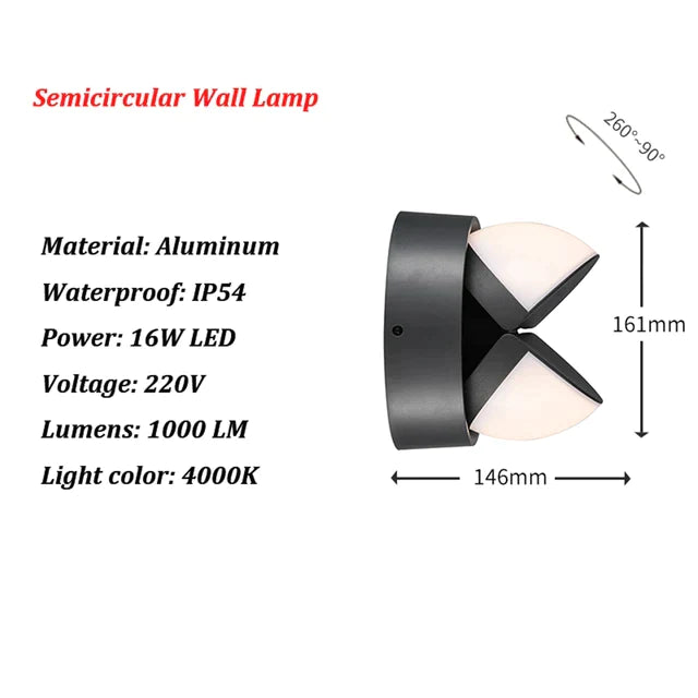 GlowGuard - Moderne LED-Wandleuchte für draußen