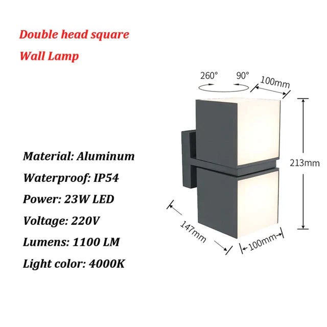GlowGuard - Moderne LED-Wandleuchte für draußen