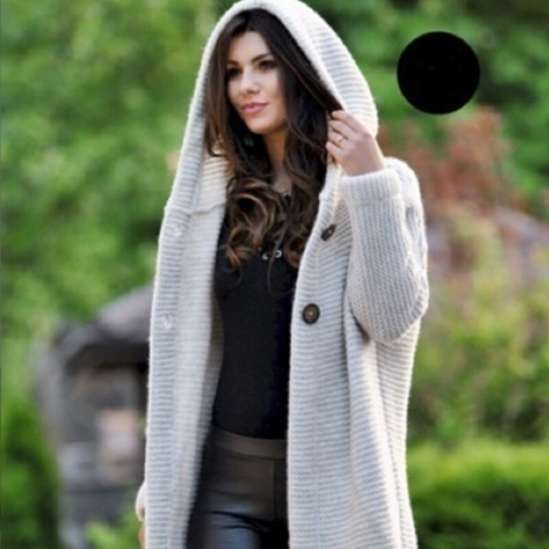Annah - Lange warme Strickmantel mit hohem Kragen - Bestseller 2023
