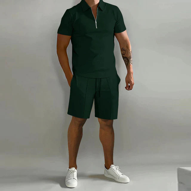 Valorro Zweiteiliges Set - Luxuriöses Polo und Shorts Sommerset für Männer
