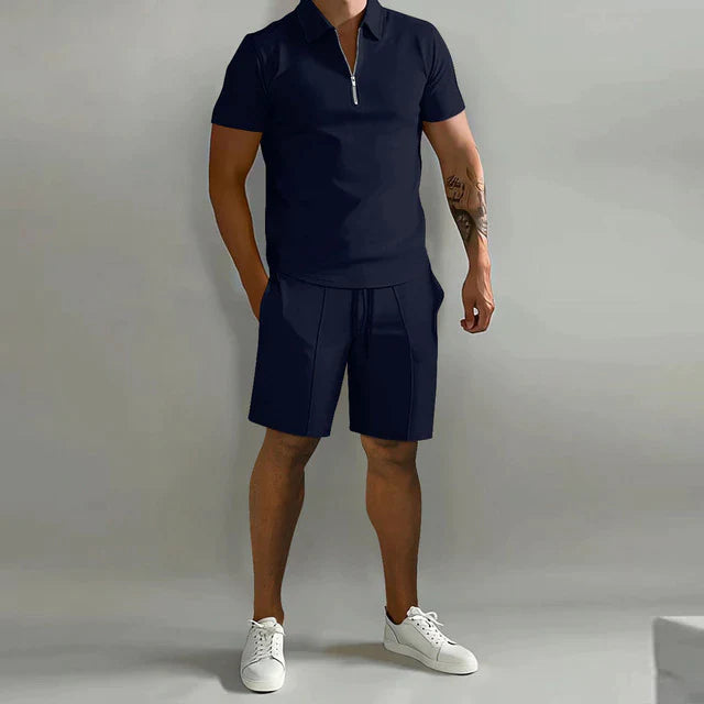Valorro Zweiteiliges Set - Luxuriöses Polo und Shorts Sommerset für Männer